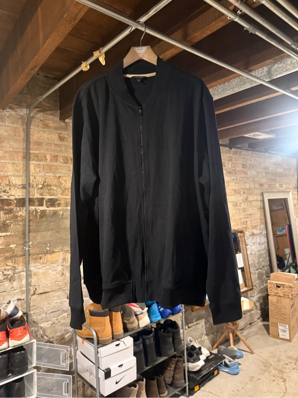 Banana Republic Black Full‑Zip Bomber Jacket